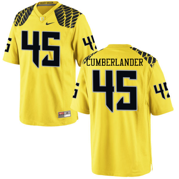 Men #45 Gus Cumberlander Oregon Ducks College Football Jerseys-Yellow